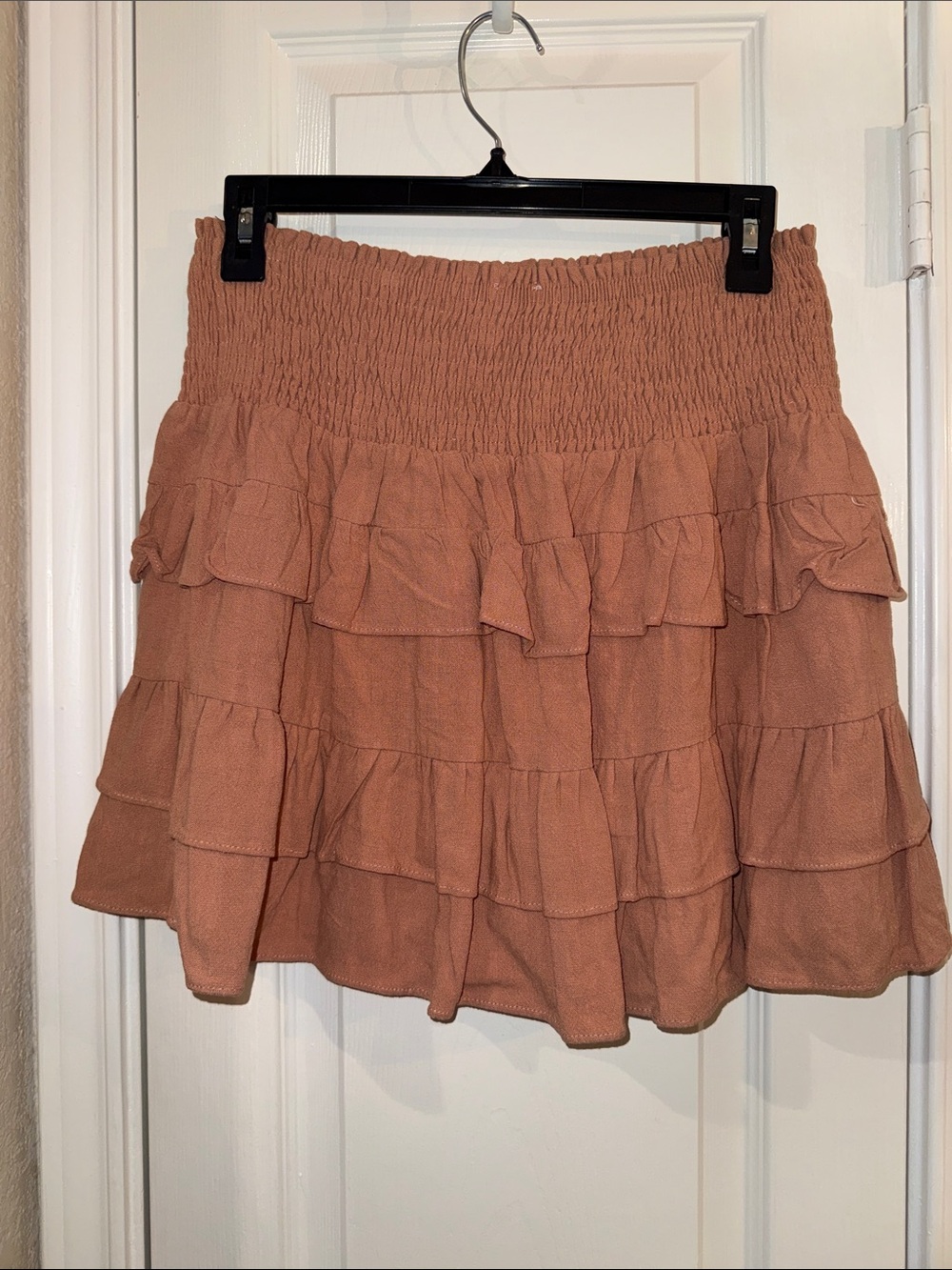 Umgee Rust Ruffle Tiered Mini Skirt